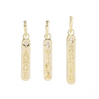 Pingente em Ouro 18k Placa Polida com 1 Brilhante 