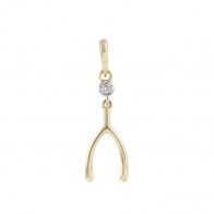 Pingente Talismã Sorte Ossinho com 1 Brilhante