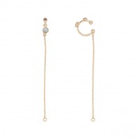 Piercing em Ouro 18k Mix Color com 1 Topázio Azul e 1 Ametista