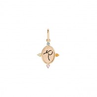 Pingente em Ouro 18k Zen Yoga Eka Pada Adho Mukha Svanasana Fosco/Polido com Pedras Naturais