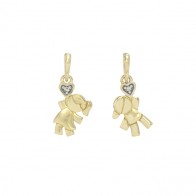 Pingente em Ouro 18k  Baby Fun Menino/Menina Polido Com 1 Brilhante