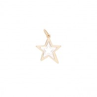 Pingente em Ouro 18k Syn Estrela Bicolor Fosco/Polido