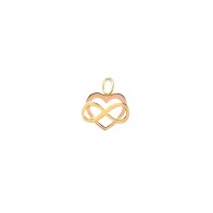 Pingente em Ouro 18k Syn Coração com Infinito Bicolor Fosco/Polido
