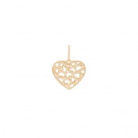 Pingente em Ouro 18k Coração Vazado Polido