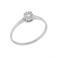 Anel Chuveiro Branco Com 10 Diamantes 0.07Cts