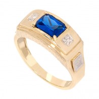 Anel em Ouro 18k Formatura com Pedra Brasileira Natural e Brilhante