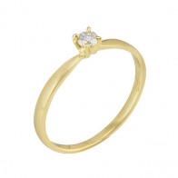 Anel solitário com Diamante 10 pontos