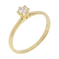 Anel Solitário com Diamante 30 Pontos