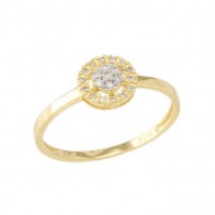 Anel Chuveiro Cravejado Com 21 Brilhantes