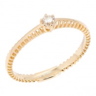 Anel em Ouro 18k Solitário Facine com 1 Diamante 10 Pontos