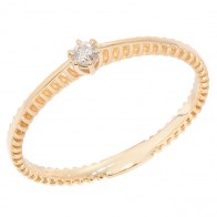 Anel em Ouro 18k Solitário Facine com 1 Diamante 5 Pontos