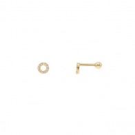 Piercing em Ouro 18k Círculo com Zircônias
