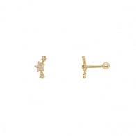 Piercing em Ouro 18k Florzinhas com Zircônias
