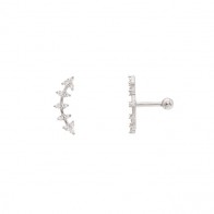 Piercing em Ouro Branco 18k Seta com Zircônias