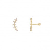 Piercing em Ouro 18k Seta com Zircônias