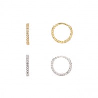 Piercing em Ouro 18k Argola com Zircônias