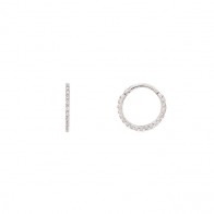 Piercing em Ouro Branco 18k Argola com Zircônias