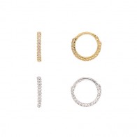 Piercing em Ouro 18k Argola com Zircônias