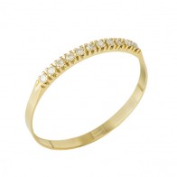 Meia Aliança Com 11 Brilhantes de 1 Ponto