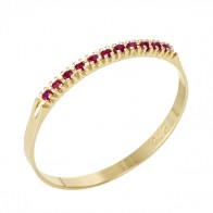 Meia Aliança com 11 Rubis 0.05 Pontos