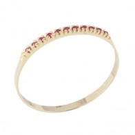 Meia Aliança Com 11 Rubis