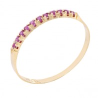 Meia Aliança Com 11 Rubis 1 Ponto