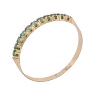 Meia Aliança Com 11 Esmeraldas 1 Ponto