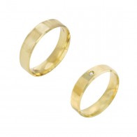 Aliança Anatômica Quadrada com Friso Polido