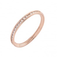 Aliança Inteira Rosé Com Zircônias