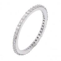 Aliança Branca Inteira com 44 Brilhantes