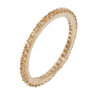 Aliança Inteira com 44 Safiras Amarelas 