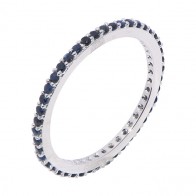 Aliança Branca Inteira com 44 Safiras