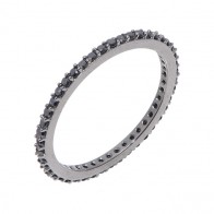 Aliança Negra Inteira com 44 Diamantes Black