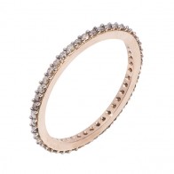 Aliança Rosé Inteira com 44 Diamantes Brown