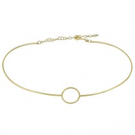 Gargantilha em Ouro 18k Forme Choker Fio com Circulo