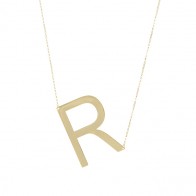 Gargantilha em Ouro 18k Letra R - Grande