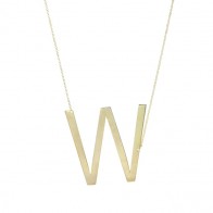 Gargantilha em Ouro 18k Letra W - Grande