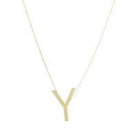 Gargantilha em Ouro 18k Letra Y - Média 