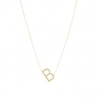 Gargantilha em Ouro 18k Letra B - Pequena