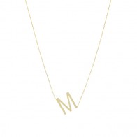 Gargantilha em Ouro 18k Letra M - Pequena