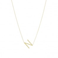 Gargantilha em Ouro 18k Letra N - Pequena