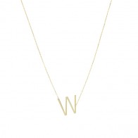 Gargantilha em Ouro 18k  Letra W - Pequena