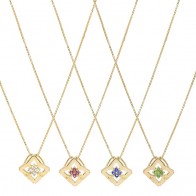 Gargantilha em Ouro 18k Flor Polida com Zircônias