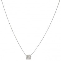 Gargantilha Branca Quadrada com Brilhantes