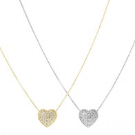 Gargantilha em Ouro 18k Coração com Brilhantes