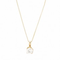 Gargantilha em Ouro 18k Ponto de Luz com 1 Diamante 60 Pontos