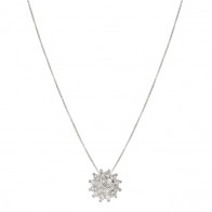 Gargantilha em Ouro Branco 18k Chuveiro Flor com 19 Diamantes 0.47ct