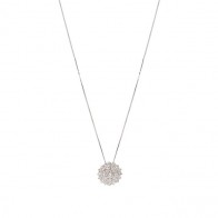 Gargantilha em Ouro Branco 18k Chuveiro Flor com 25 Diamantes