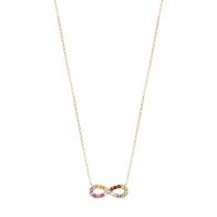 Gargantilha em Ouro 18K Infinito com Pedras Naturais