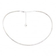 Gargantilha em Ouro Branco 18k Choker Riviera com 80 Diamantes de 1.76Cts